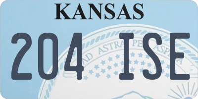 KS license plate 204ISE