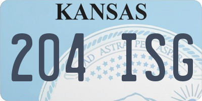 KS license plate 204ISG