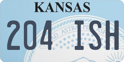 KS license plate 204ISH