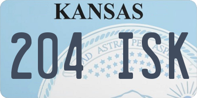 KS license plate 204ISK