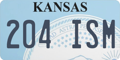 KS license plate 204ISM