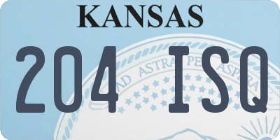 KS license plate 204ISQ