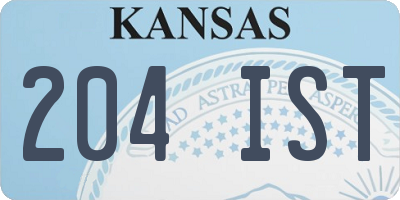 KS license plate 204IST