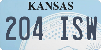 KS license plate 204ISW