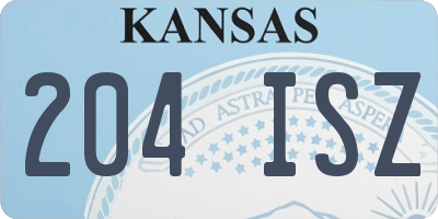 KS license plate 204ISZ