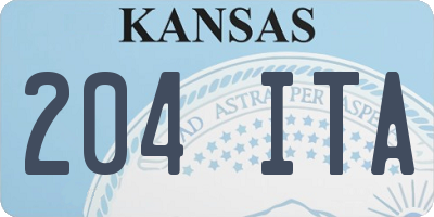 KS license plate 204ITA