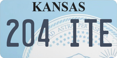 KS license plate 204ITE