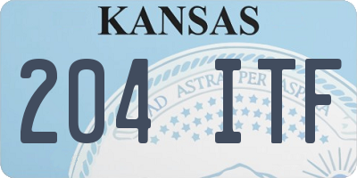 KS license plate 204ITF