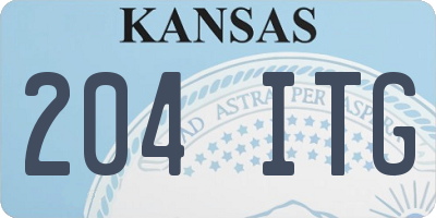 KS license plate 204ITG