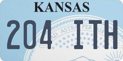 KS license plate 204ITH
