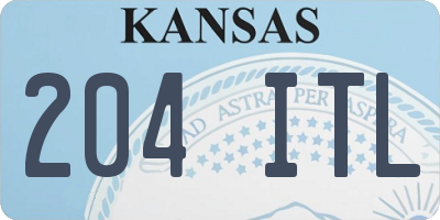 KS license plate 204ITL