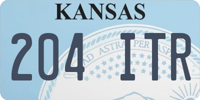 KS license plate 204ITR