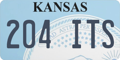 KS license plate 204ITS