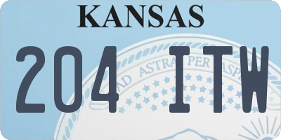 KS license plate 204ITW