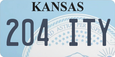 KS license plate 204ITY