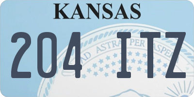 KS license plate 204ITZ