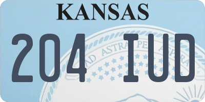 KS license plate 204IUD
