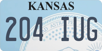 KS license plate 204IUG