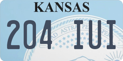 KS license plate 204IUI