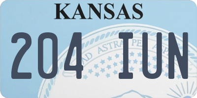 KS license plate 204IUN