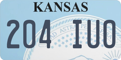 KS license plate 204IUO