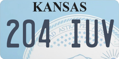 KS license plate 204IUV