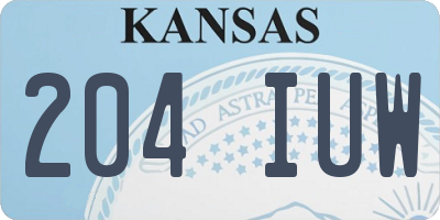 KS license plate 204IUW