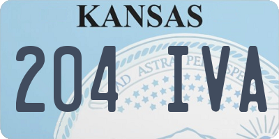 KS license plate 204IVA