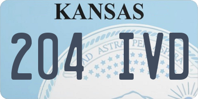 KS license plate 204IVD