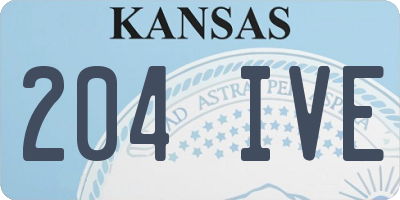 KS license plate 204IVE