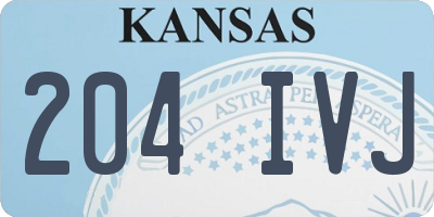KS license plate 204IVJ