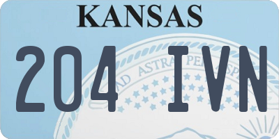 KS license plate 204IVN