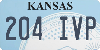 KS license plate 204IVP