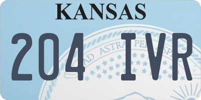 KS license plate 204IVR