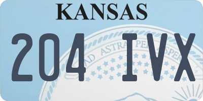 KS license plate 204IVX