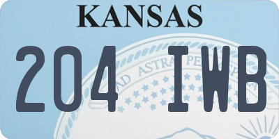 KS license plate 204IWB