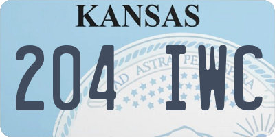 KS license plate 204IWC