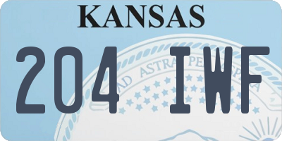 KS license plate 204IWF