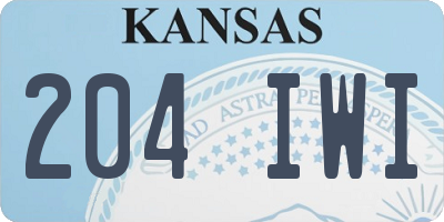 KS license plate 204IWI