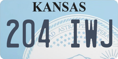 KS license plate 204IWJ