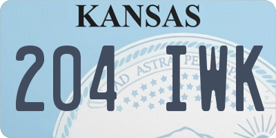 KS license plate 204IWK