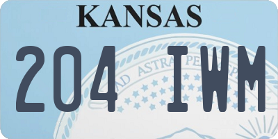 KS license plate 204IWM