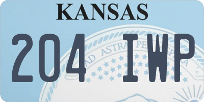 KS license plate 204IWP