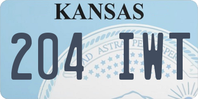 KS license plate 204IWT