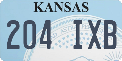 KS license plate 204IXB