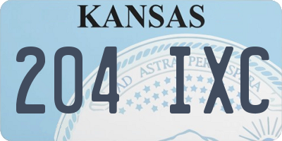KS license plate 204IXC