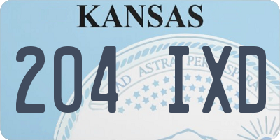 KS license plate 204IXD
