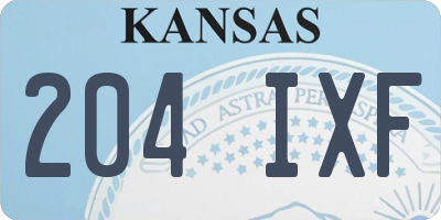 KS license plate 204IXF