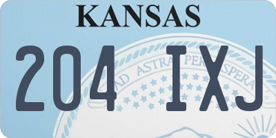 KS license plate 204IXJ