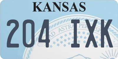 KS license plate 204IXK